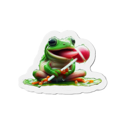 Fun Frog Die-Cut Magnet | Cute Frog Decor, Kitchen Accessories, Gifts for Kids, Refrigerator Magnet, Animal Lovers