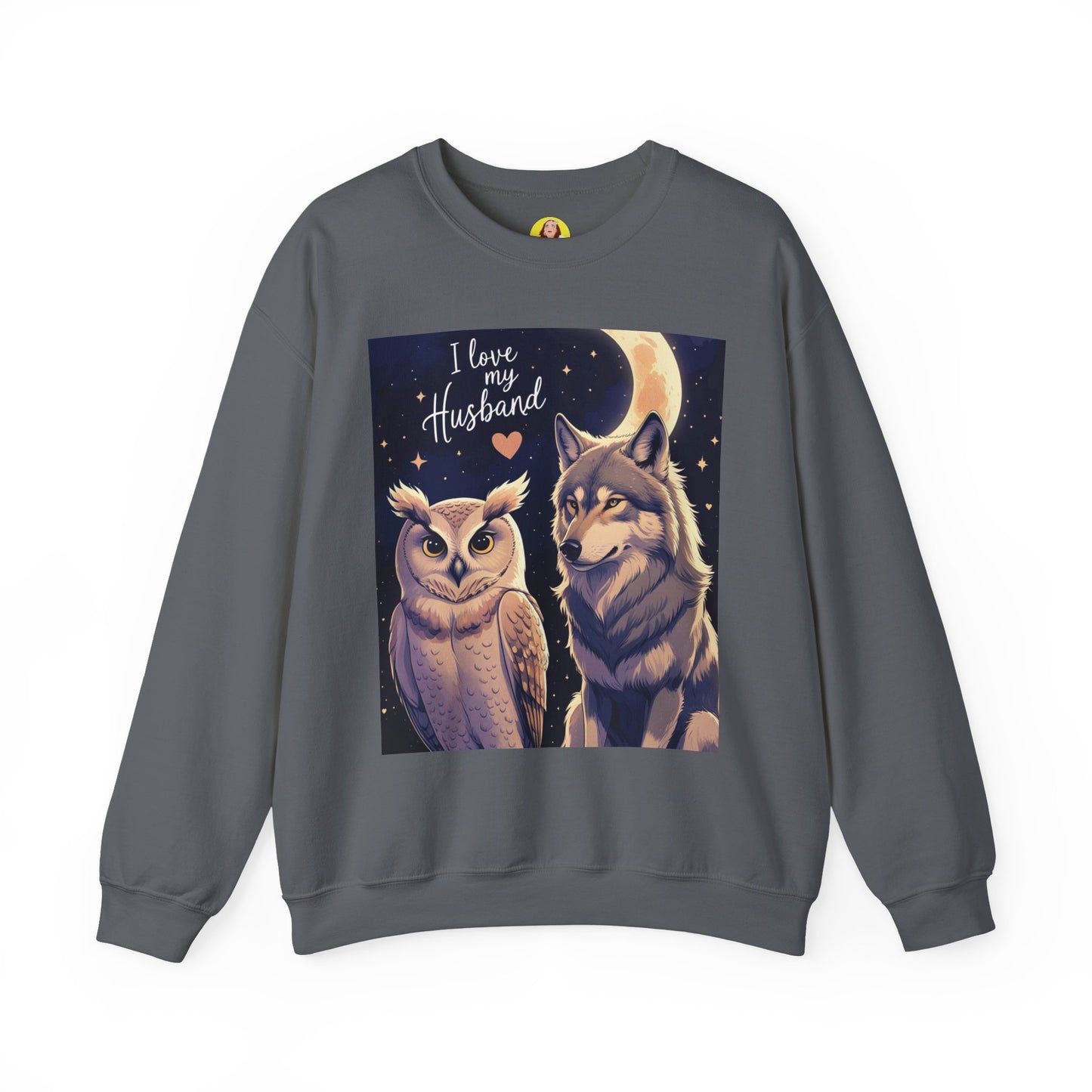 I Love My Husband Owl and Wolf Sweatshirt, Unisex Crewneck, Gift for Him, Cozy Sweatshirt, Animal Lovers, Anniversary Gift