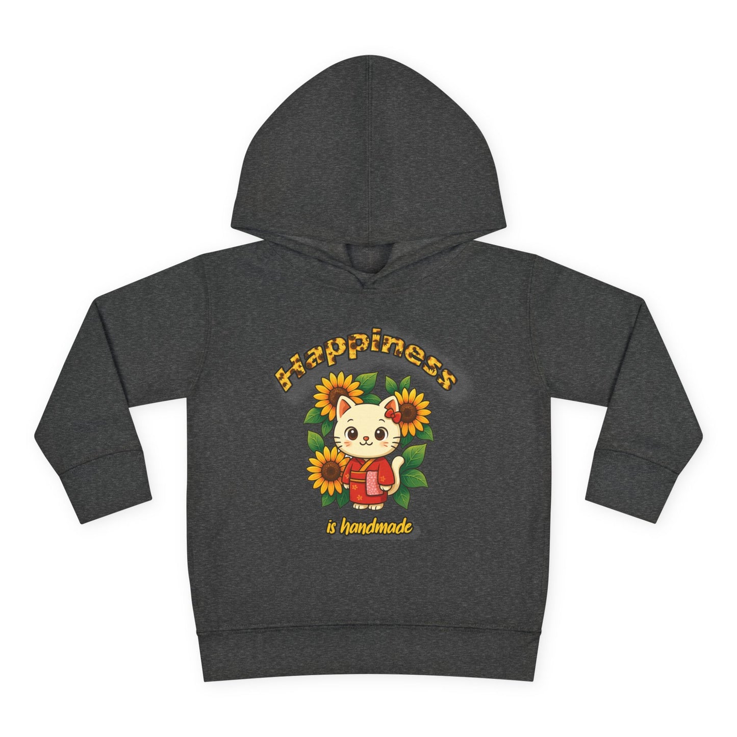 Sunflower Happiness Toddler Hoodie, Cute Kids Pullover, Fleece Sweater, Gift for Toddler, Floral Design Hooded Sweatshirt