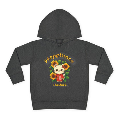 Sunflower Happiness Toddler Hoodie, Cute Kids Pullover, Fleece Sweater, Gift for Toddler, Floral Design Hooded Sweatshirt