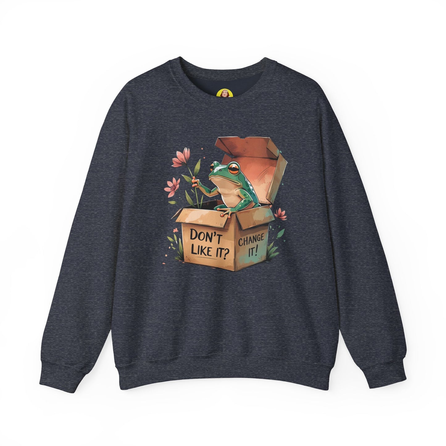 Playful Frog Graphic Sweatshirt, Unisex Crewneck, Fun Gift, Nature Lover Apparel, Inspirational Fashion, Seasonal Wardrobe