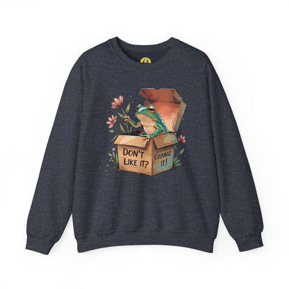 Playful Frog Graphic Sweatshirt, Unisex Crewneck, Fun Gift, Nature Lover Apparel, Inspirational Fashion, Seasonal Wardrobe