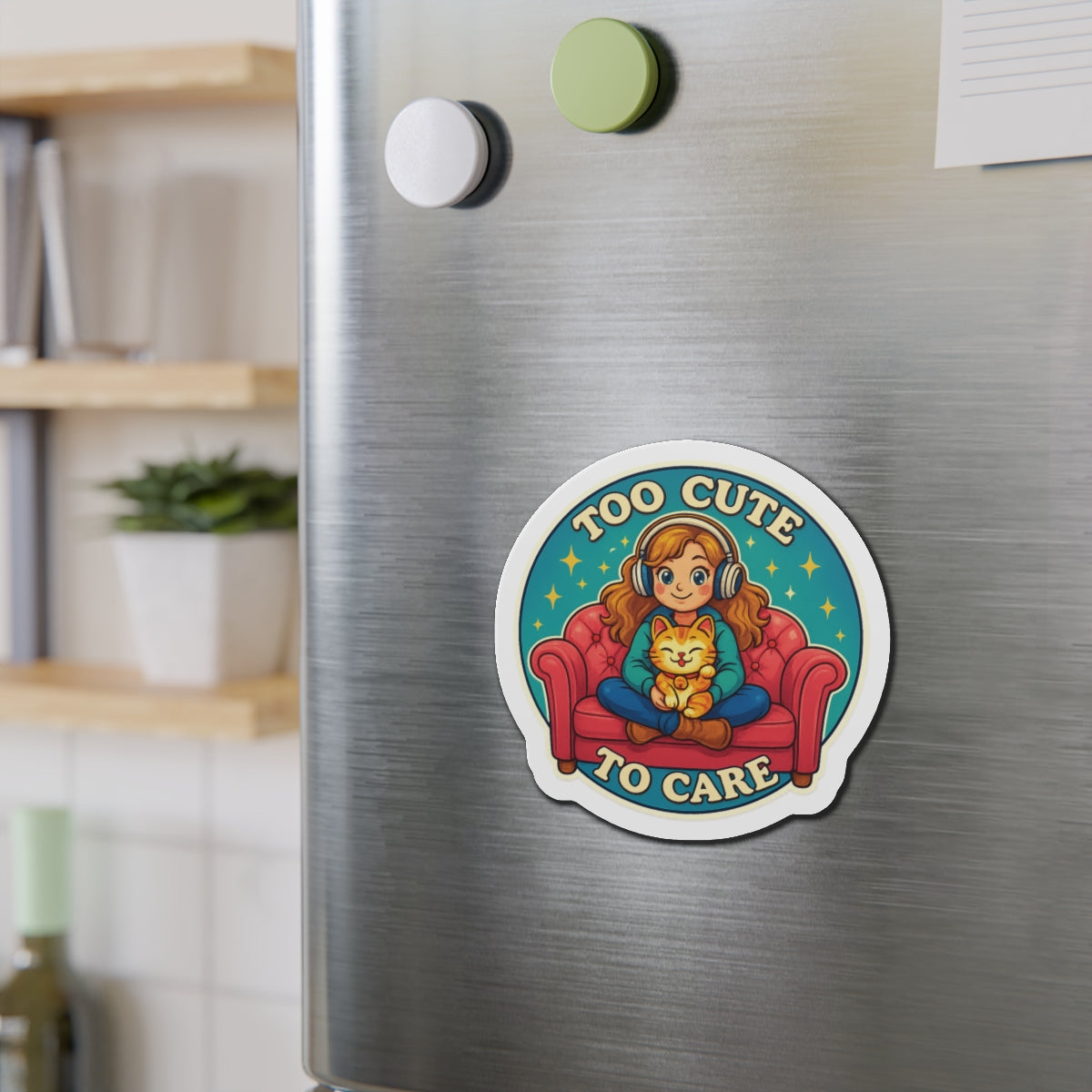 Cute Cat Lover Die-Cut Magnets, Gifts for Cat Owners, Cute Home Decor, Refrigerator Magnet, Cat-Themed Gifts