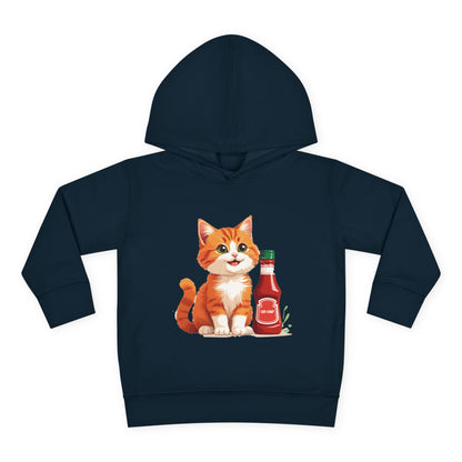 Cute Cat Fleece Toddler Hoodie, Cozy Kid's Apparel, Perfect for Gift, Winter Wear, Cat Lover's Sweatshirt