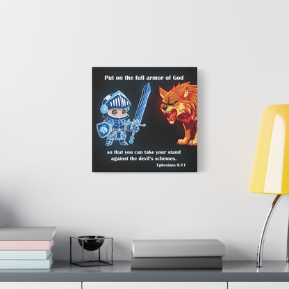 Knight and Wolf Canvas Art, Kid's Room Decor, Motivational Wall Art, Adventure Theme, Gamer Gift