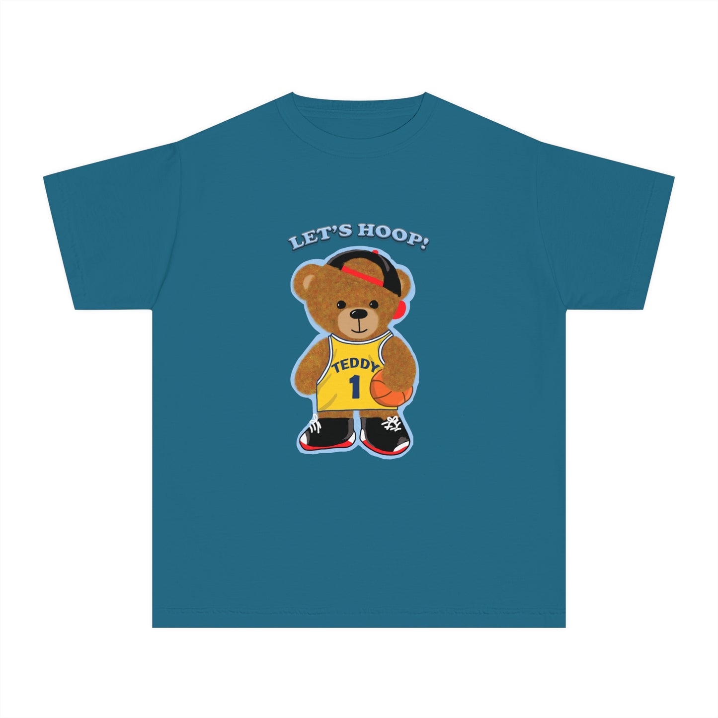 Youth Tee - Basketball Teddy Bear Design