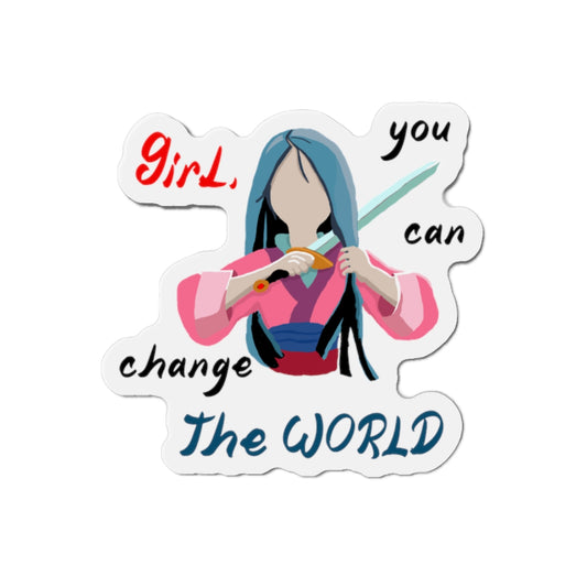 Empowering Girl Power Die-Cut Magnets | Inspirational Decor, Gift for Students, Motivational Sticker, Cute Office Decor