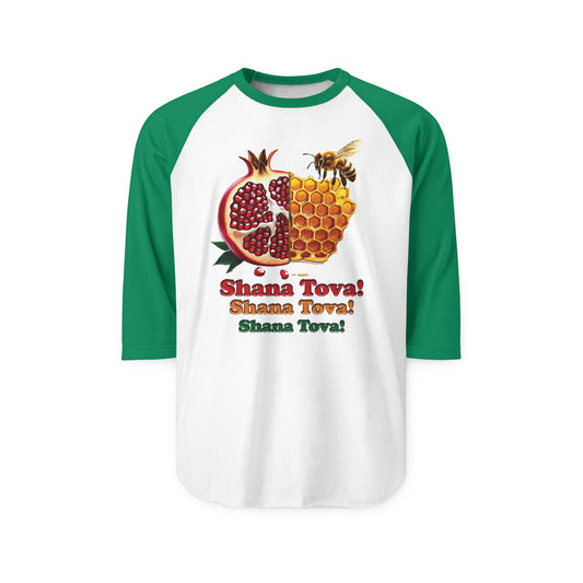 Raglan Shirt with Shana Tova Design, Unisex Holiday Tee, Rosh Hashanah Shirt, Casual Fall Fashion, Sweet New Year Gift