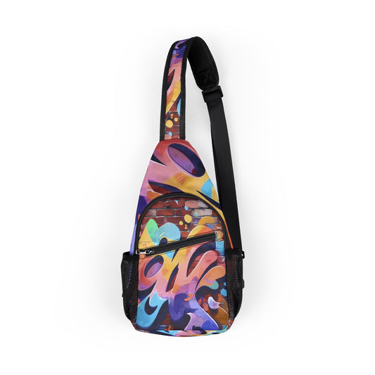 Colorful Chest Bag for Everyday Adventures, Stylish AOP Sling Bag, Trendy Crossbody, Vibrant Festival Accessory, Day Trip Essentials, [...]