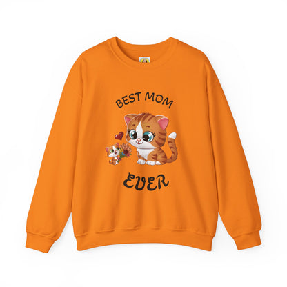 Best Mom Ever Cat Sweatshirt | Cozy Unisex Heavy Blend™ Crewneck