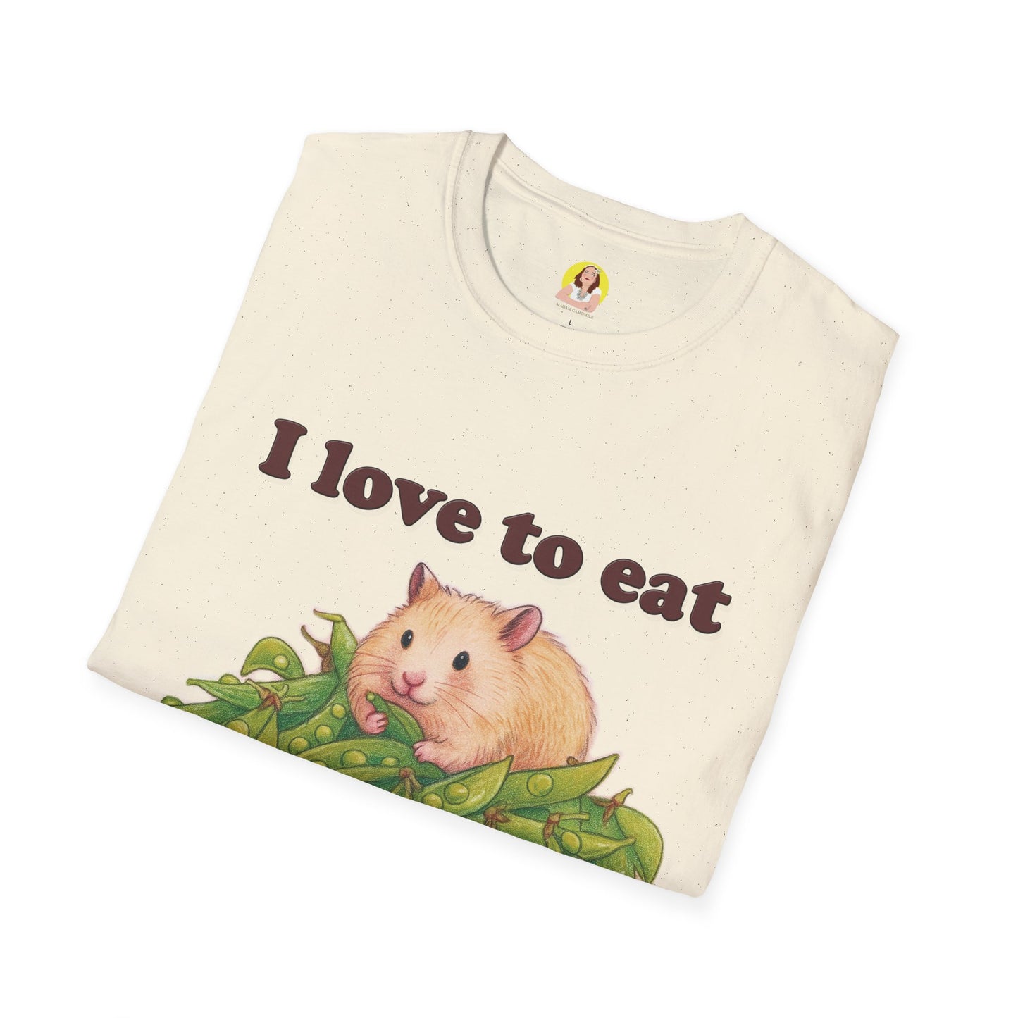 Cute Animal Lover T-Shirt, I Love to Eat Design, Nature Tee, Gifts for Animal Lovers, Casual Wear, Fun Gift, Eco-Friendly Fashion, Hebrew T-Shirt