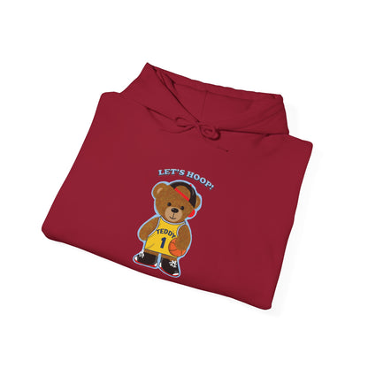 Fun Bear Basketball Hoodie, Cute Animal Apparel, Cozy Sweatshirt Gift, Sportswear for Kids & Adults, Streetwear Style