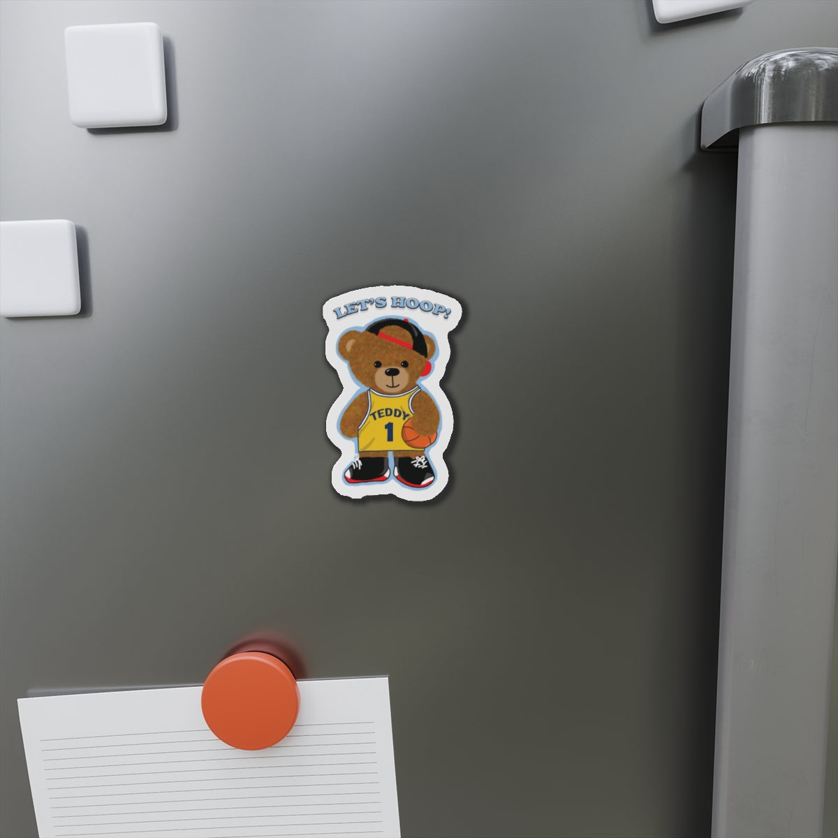 Basketball Teddy Bear Magnets, Fun Sports Decor, Unique Gift for Kids, Playful Fridge Decorations, Cute Room Accessories