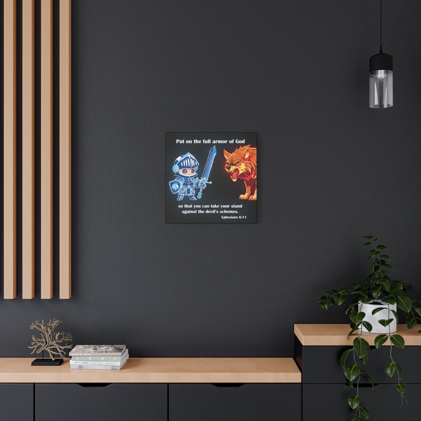 Knight and Wolf Canvas Art, Kid's Room Decor, Motivational Wall Art, Adventure Theme, Gamer Gift