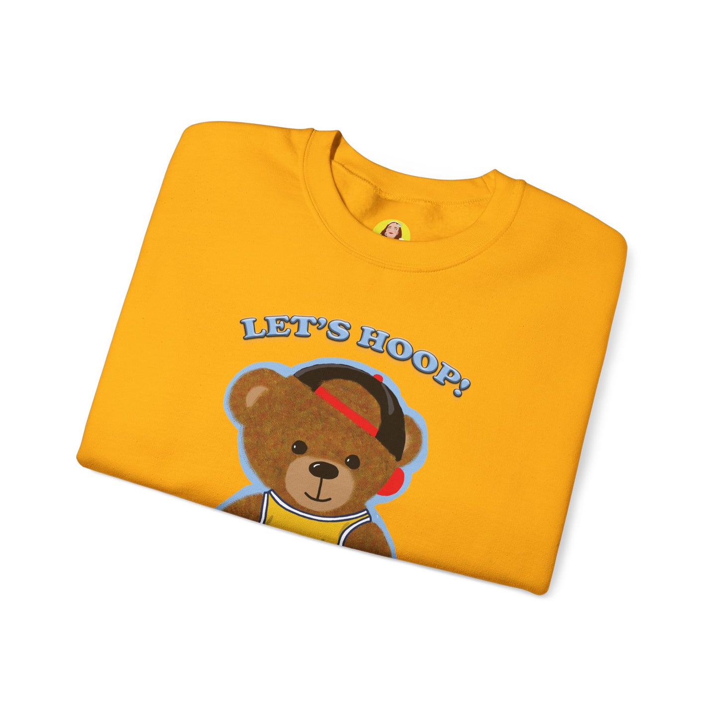 Basketball Teddy Bear Sweatshirt, Cute Athleisure, Kid's Fashion, Sports Gift, Cozy Unisex Crewneck