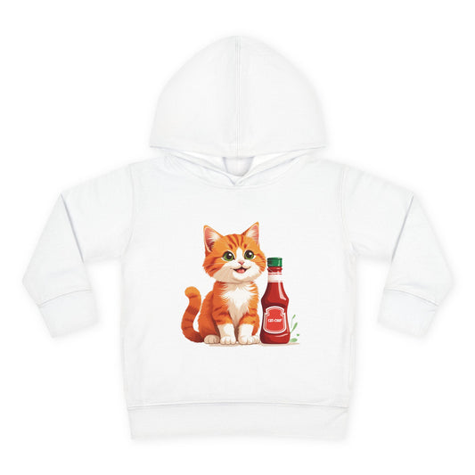 Cute Cat Fleece Toddler Hoodie, Cozy Kid's Apparel, Perfect for Gift, Winter Wear, Cat Lover's Sweatshirt