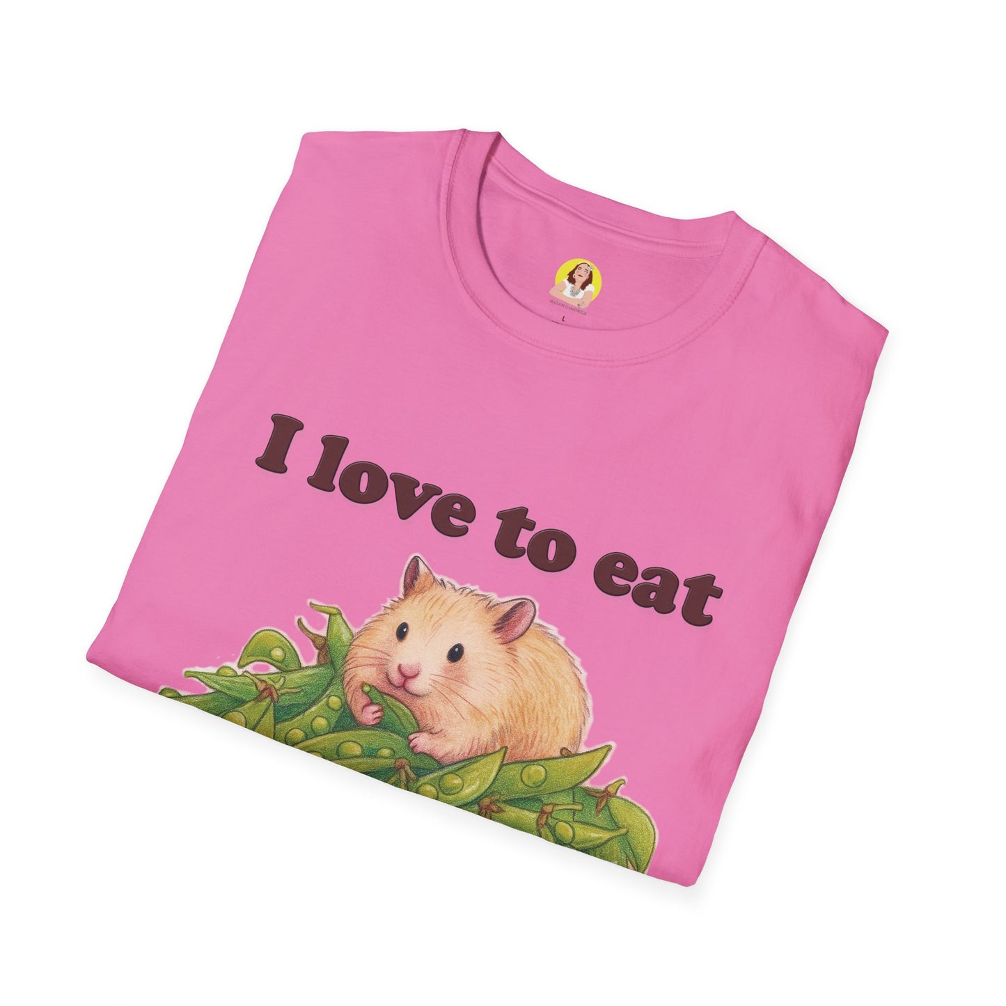 Cute Animal Lover T-Shirt, I Love to Eat Design, Nature Tee, Gifts for Animal Lovers, Casual Wear, Fun Gift, Eco-Friendly Fashion, Hebrew T-Shirt