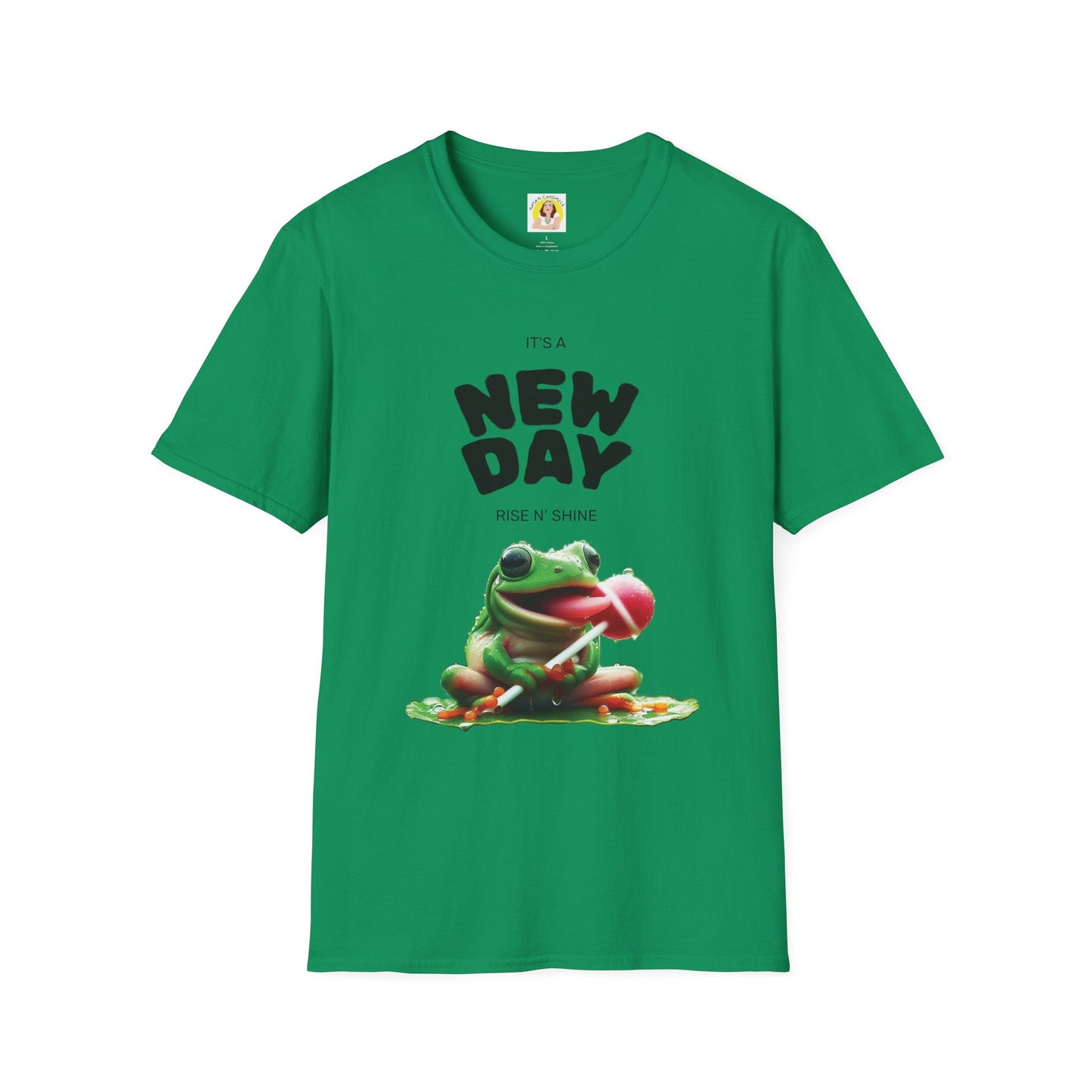 Unisex Frog Graphic T-Shirt - 'It's a New Day, Rise N' Shine'