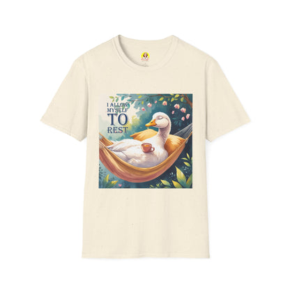 Relaxing Duck Unisex T-Shirt, Nature Lover Tee, Cozy Gift for Friends, Mother's Day Present, Unique Rest Quote Tee, Fall Apparel