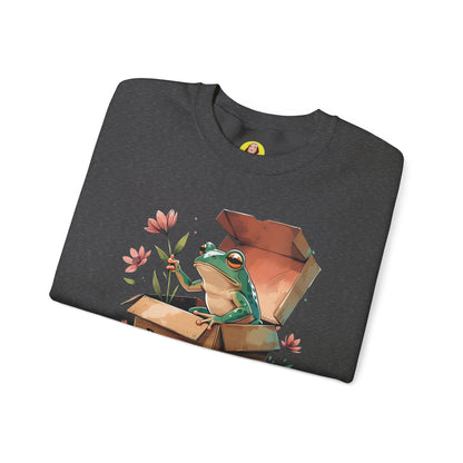 Playful Frog Graphic Sweatshirt, Unisex Crewneck, Fun Gift, Nature Lover Apparel, Inspirational Fashion, Seasonal Wardrobe