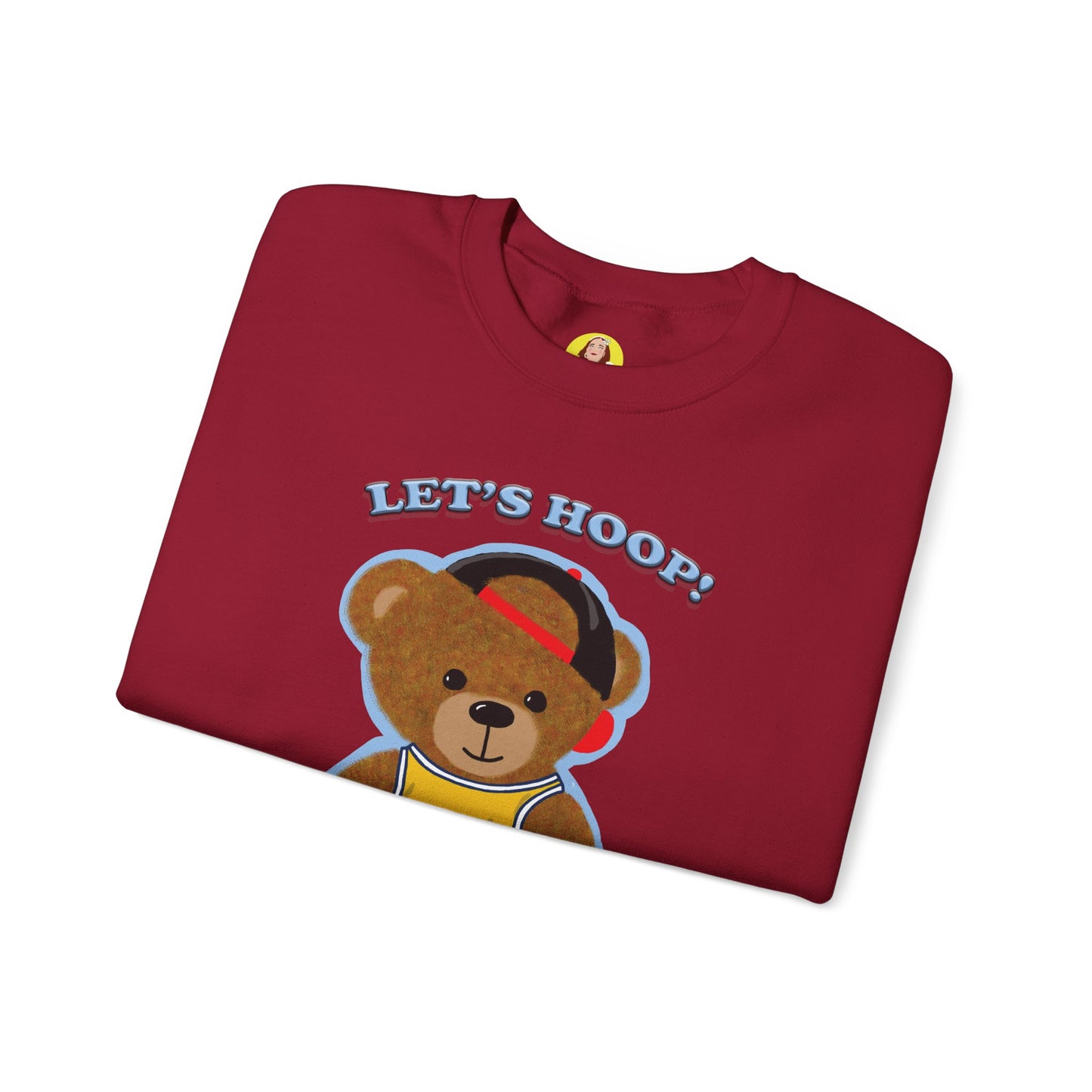 Basketball Teddy Bear Sweatshirt, Cute Athleisure, Kid's Fashion, Sports Gift, Cozy Unisex Crewneck