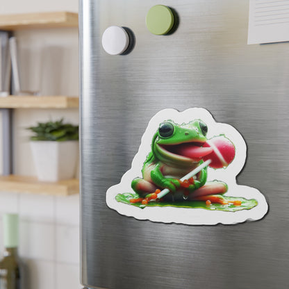 Fun Frog Die-Cut Magnet | Cute Frog Decor, Kitchen Accessories, Gifts for Kids, Refrigerator Magnet, Animal Lovers