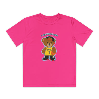 Youth Basketball Bear Tee, Fun Graphic Shirt, Kids Sports Apparel, Birthday Gift, Back to School Outfit, Teddy Bear Design