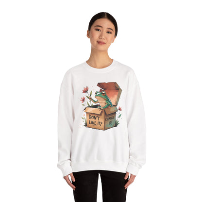 Playful Frog Graphic Sweatshirt, Unisex Crewneck, Fun Gift, Nature Lover Apparel, Inspirational Fashion, Seasonal Wardrobe