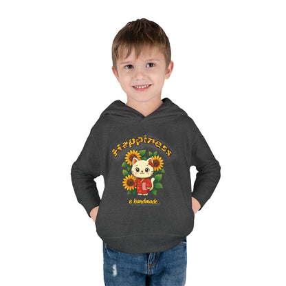 Sunflower Happiness Toddler Hoodie, Cute Kids Pullover, Fleece Sweater, Gift for Toddler, Floral Design Hooded Sweatshirt