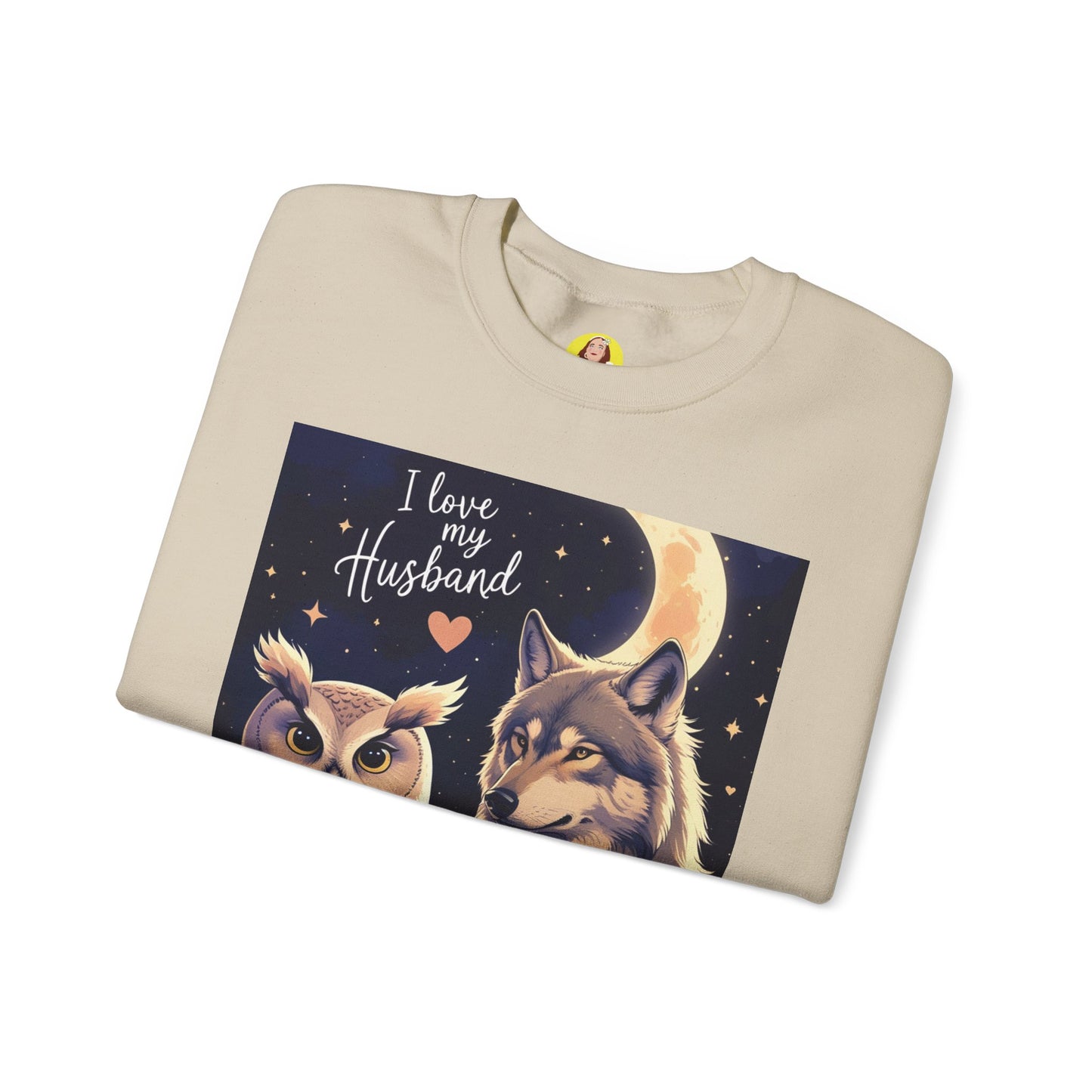 I Love My Husband Owl and Wolf Sweatshirt, Unisex Crewneck, Gift for Him, Cozy Sweatshirt, Animal Lovers, Anniversary Gift