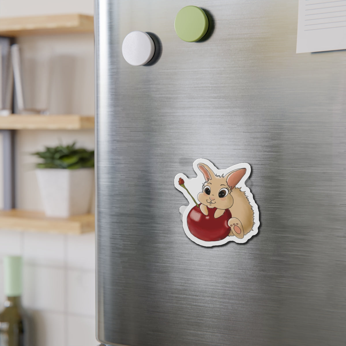 Cute Bunny Die-Cut Magnet - Whimsical Fridge Decor, Gift for Rabbit Lovers, Kitchen Decor, Fun Home Accessories, Birthday Gifts