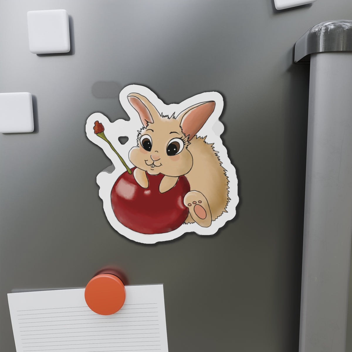 Cute Bunny Die-Cut Magnet - Whimsical Fridge Decor, Gift for Rabbit Lovers, Kitchen Decor, Fun Home Accessories, Birthday Gifts