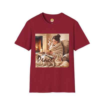 Cozy Peace Unisex T-Shirt - Perfect Gift for Winter, Relaxation, Self-Care Days, Home Decor Lovers, Cozy Vibes
