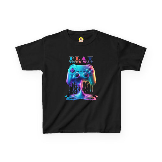 Colorful Gaming Tee for Kids, Play Your Way Gift, Youth Graphic Shirt, Fun Vintage Style, Playful T-Shirt for Gaming Enthusiasts