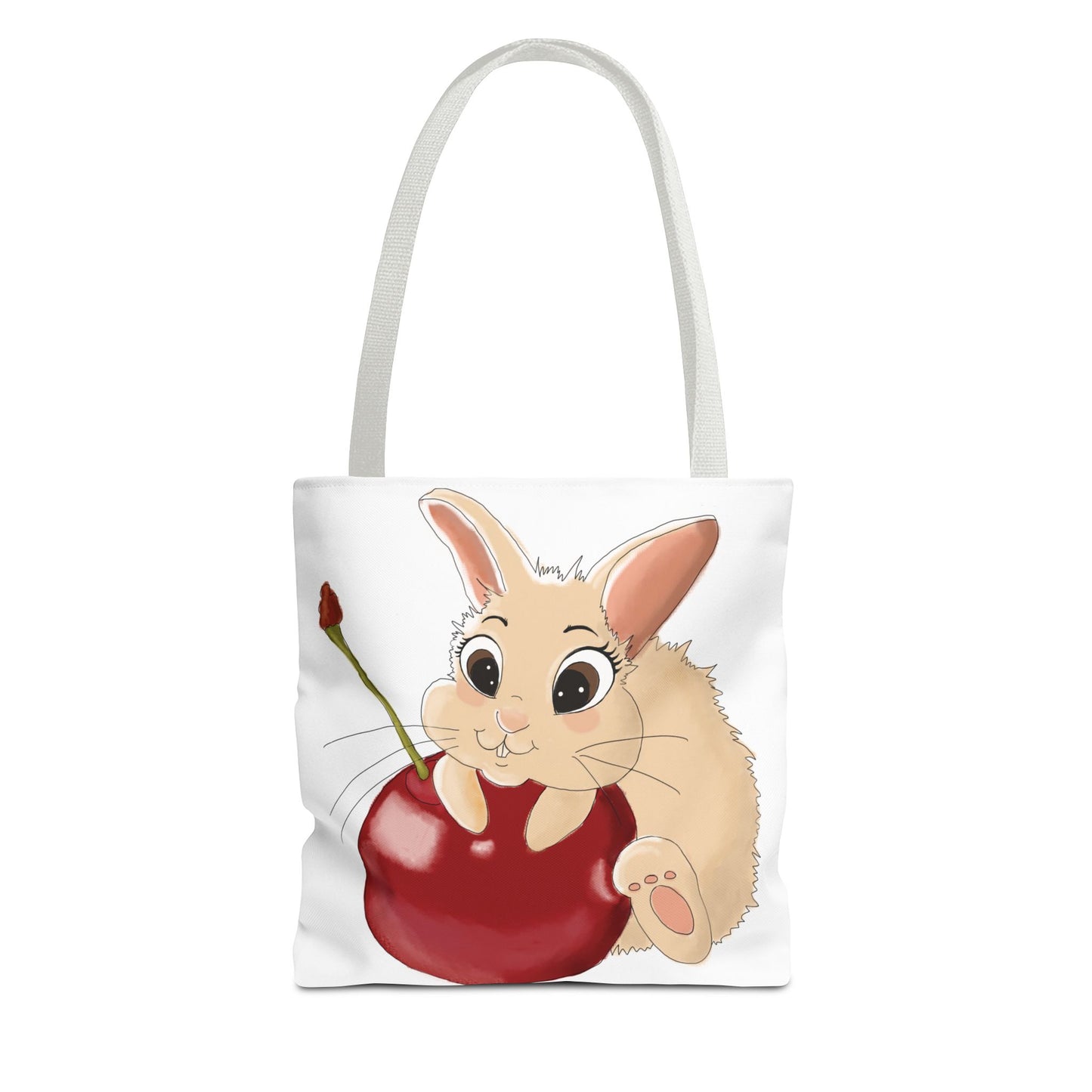 Cute Bunny Cherry Tote Bag - Adorable Animal Design for Animal Lovers