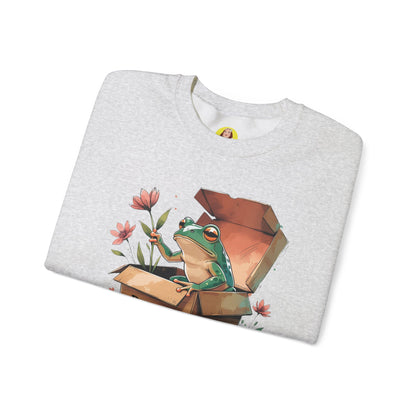 Playful Frog Graphic Sweatshirt, Unisex Crewneck, Fun Gift, Nature Lover Apparel, Inspirational Fashion, Seasonal Wardrobe