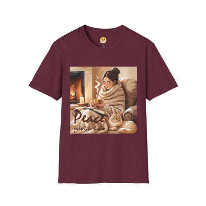 Cozy Peace Unisex T-Shirt - Perfect Gift for Winter, Relaxation, Self-Care Days, Home Decor Lovers, Cozy Vibes