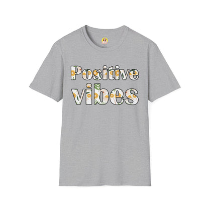 Positive Vibes Unisex T-Shirt, Floral Graphic Tee, Gift for Friends, Summer Outfit, Positive Affirmation Wear