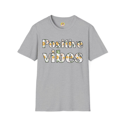 Positive Vibes Unisex T-Shirt, Floral Graphic Tee, Gift for Friends, Summer Outfit, Positive Affirmation Wear