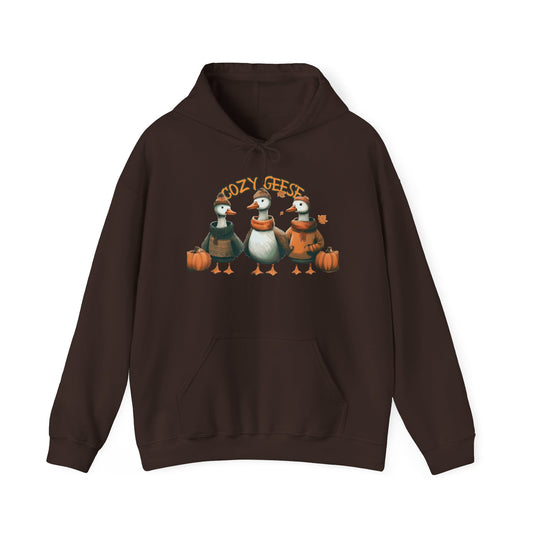 Cozy Geese Hoodie - Unisex Heavy Blend Sweatshirt for Fall, Halloween, Thanksgiving, Comfy Wear, Gift for Goose Lovers