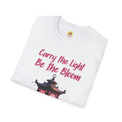 Inspirational Graphic T-Shirt - "Carry the Light, Be the Bloom" - Motivational Apparel for Everyday Wear, Gift for Friends, Self-Care [...]