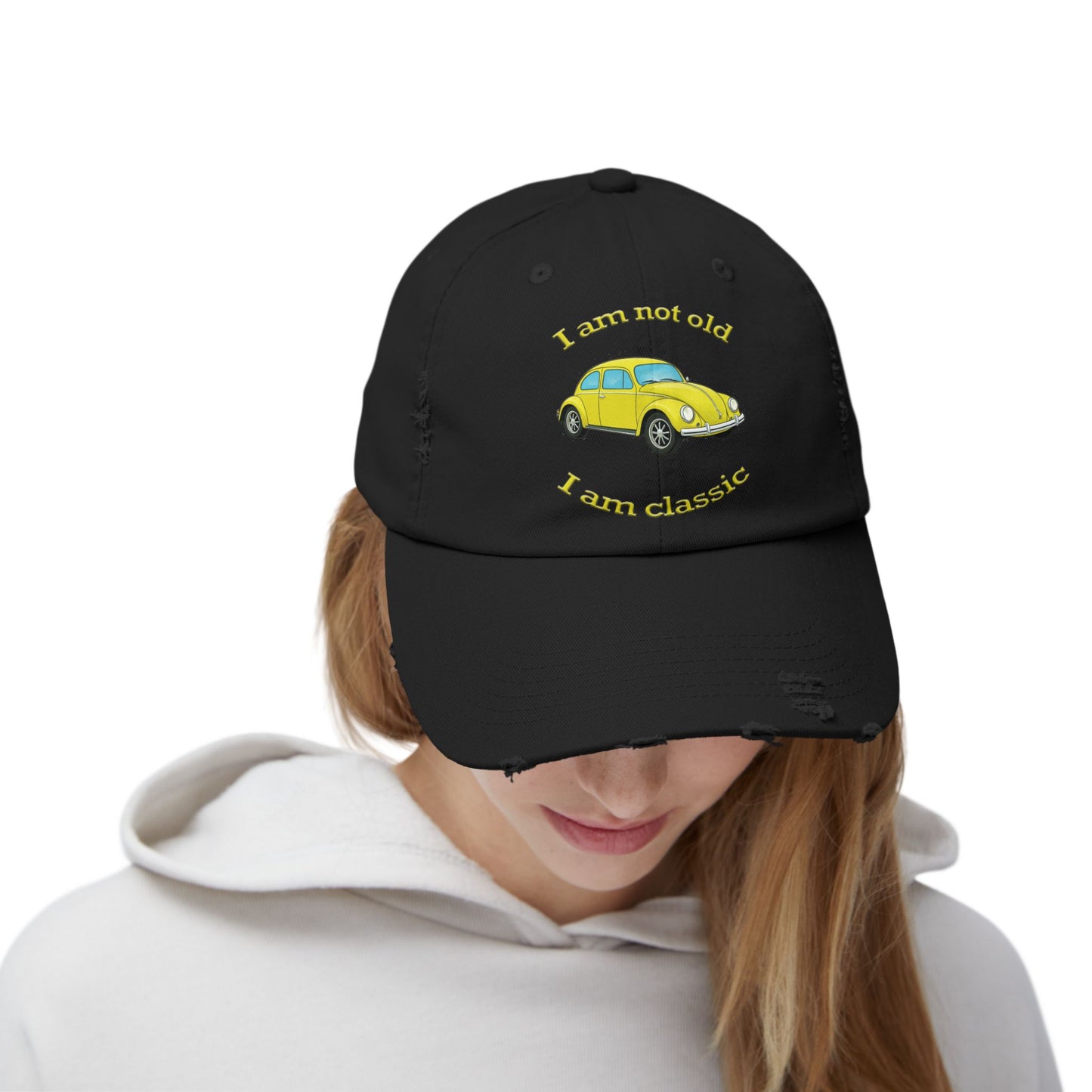 Vintage Car Themed Distressed Cap, Classic Car Lover Gift, Unisex Accessory, Birthday Gift, Casual Style Hat, Funny Quote Cap
