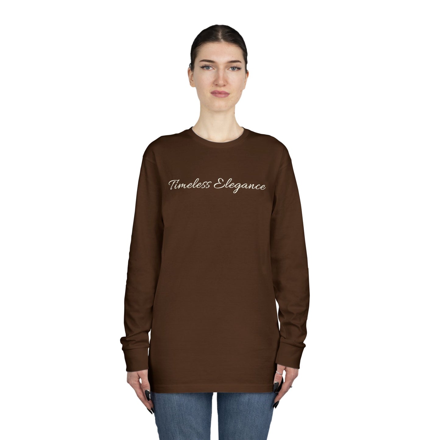 Timeless Elegance Long Sleeve Crewneck Tee | Cozy Casual Wear, Fall Fashion, Gift for Her, Everyday Comfort, Layering Essential