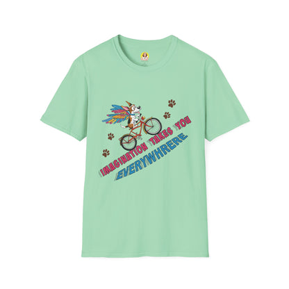 Imagination Adventure T-Shirt | Unique Graphic Tee | Gift for Dreamers, Creative Minds, Art Lovers, Bike Enthusiasts