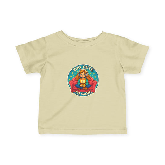 Too Cute to Care Infant Tee, Cute Baby Shirt, Toddler Fashion, Gift for New Parents, Baby Shower Present