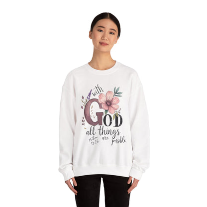 God Inspirational Crewneck Sweatshirt - Faith Gift, Cozy Pullover, Religious Apparel, Motivation Sweatshirt, Christian Clothing