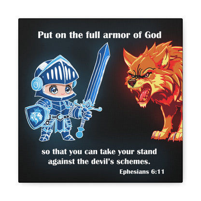 Knight and Wolf Canvas Art, Kid's Room Decor, Motivational Wall Art, Adventure Theme, Gamer Gift