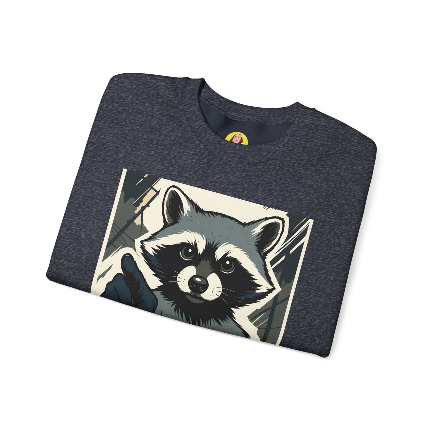 No Excuses! Raccoon Crewneck Sweatshirt, Cozy Sweatshirt for Animal Lovers, Gift for Motivation, Funny Sweatshirt, Unisex Fashion