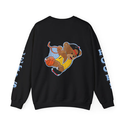 Basketball Teddy Bear Sweatshirt, Cute Athleisure, Kid's Fashion, Sports Gift, Cozy Unisex Crewneck