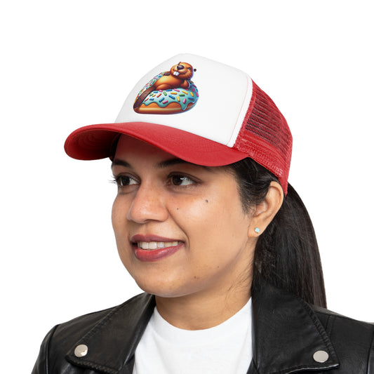 Mesh Cap - Beaver Laying on a Donut